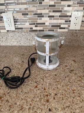 scentsy Rustic  White Glass Lantern Wax Warmer